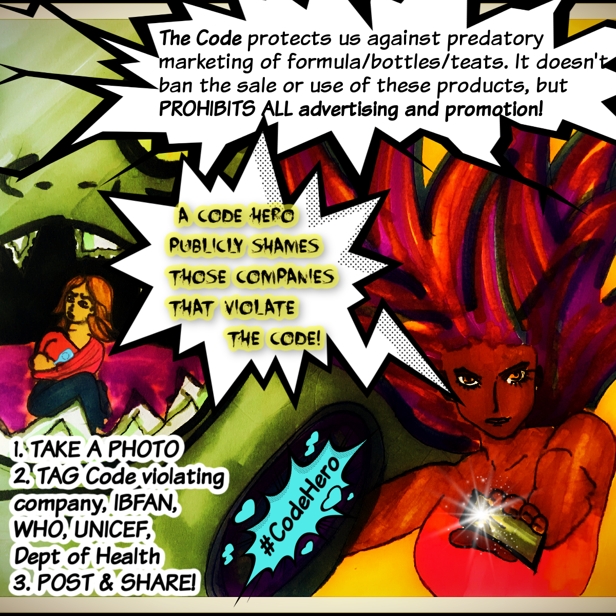CodeHero3 #Codeheroes Instructional graphic